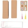 Cyrank Kraft Bookmark Holder, 200 set Kraft Paper Bookmark Maniche con card di copertura per copertina per auto aderente trasparente per mano