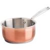 Qulinart QDESIGN Qulinart Copper+ - Casseruola in pelle e acciaio inox triply multistrato per tutti i fuochi, inclusi induzione, adatto per forno, frigorifero, lavastoviglie, antiaderente senza PFOA, Ø 16 cm
