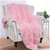 BENRON - Coperte morbide in stile sherpa, comode, leggere e soffici, in finta pelliccia, per letto, divano, rosa chiaro, 127 x 152,4