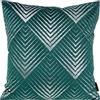 Eurofirany Elegante federa per cuscino in velluto, con stampa, 45 x 45 cm, rivestimento in velluto, morbido cuscino per divano, motivo geometrico 2, turchese scuro