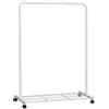 SONGMICS Appendiabiti con ruote, appendiabiti da 25,4 mm, in metallo con ripiano a rete fitta, portata 49,9 kg, 2 freni, bianco nuvola UHSR025W01