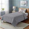 PENSIERI DELICATI Parure Copripiumino Singolo 100% Cotone, Completo di Sacco 155x200cm e 1 Federa 52x82cm, Made in Italy, Copripiumino Lavabile In Lavatrice A 40°, Fantasia Tartan Orsetto Grigio
