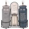 Villa d'Este Home Tivoli Set olio, aceto, sale e pepe gres, stand in acciaio inox, Victionary