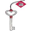 Egan Chiave Collezione Chiavi dei Segreti. Oggetto Realizzato in Ceramica di Colore Bianco e Rosso. Dimensione: 13x4 cm. La referenza è CV16S/2CUW