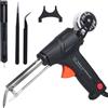 Mulcort Kit saldatore 60 W saldatrice elettrica cablata con filo di saldatura, funzionamento con una sola mano, set di saldatori per saldare circuiti stampati, manutenzione elettrica, computer e fai