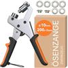 ZWERKZEUG® Set di pinze per occhielli professionali con 2 ricambiati, set di occhielli (diametro 10 mm), pressa magnetica per occhielli per tessuti, teloni e tende da sole (pinza per occhielli)