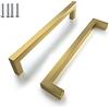 BOZONLI Maniglie per Mobili da Cucina in Acciaio Inox - 2 pezzi Maniglie per Ante Armadio, Cassetti, Mobili Camera da Letto, Distanza Fori 256mm (Oro)