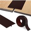 Bocguy Profilo di transizione autoadesivo, profilo a T, PVC listello di transizione 5 x 300 cm, per porte e pavimenti di collegamento di piastrelle in laminato