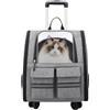 Opetdo Zaino da trasporto per cani con carrello 3 in 1 fino a 20 kg, gatti, cuccioli, in rete completamente ventilata, progettato per viaggi, escursionismo, uso esterno (grigio)