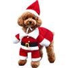 GWAWG Costume di Natale per Animali Domestici Vestito da Babbo Natale con Berretto, Felpe con Cappuccio Natalizie per Cani e Gatti Vestiti per Cosplay e Travestimento, Outfit per Feste Accessori di
