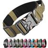 Ledeak Collare Tattico per Cani con Maniglia di Comando, Collare Tattico Regolabile con Fibbia in Metallo, Collari Militare in Nylon per Cani di Taglia Media e Grande Addestramento (Cachi, L)