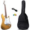 smt CHITARRA ELETTRICA Gold Oro SMT - STILE STRATO KIT CON BORSA + plettri + CAVO