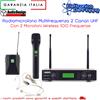 AudioDesign Radiomicrofono Multifrequenza 2 Canali UHF Con 2 Microfoni 100 Frequenze