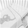 ERBESI Set Lenzuola Letto Elly Bianco Grigio
