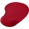 OcioDual Tappetino Mouse Poggiapolsi, Tessuto Morbido con Base in Gomma Antiscivolo, Colore Rosso, Tappetino Mouse Ergonomico con Supporto in Gel, Gioco, Ufficio