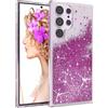 EAZY CASE Custodia glitterata compatibile con Galaxy S23 Ultra cover per telefono in silicone leggera lucida e antiurto protezione dalle cadute in Viola