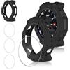 Funrae Custodia Compatibile con A-mazfit T-Rex 3 Pro 48mm, Cover Protettiva Telaio Rigida PC [Con Vetro Temperato *3] HD Clear Anti-Graffio Protezione Case - Nero