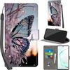 PHINIENLAND Cover per Samsung Galaxy Note 10 Plus Case PU Pelle Custodia [Kickstand] [Chiusura magnetica] [Slot per Schede], Portafoglio Flip Custodia per Samsung Note 10 Plus,Farfalla