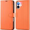 TUCCH Custodia per iPhone 17 6,3-pollici 5G 2025 Portafoglio [RFID Blocking] | Cover Custodia Pelle Sintetica TPU Antiurto, Supporto Slot Schede Protezione Integrale Magnetica, Arancione Cosmico