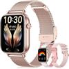 HXQHSTBG Smartwatch Donna, 1.83 HD Fitness Orologio Smartwatch con Chiamate Bluetoothr/120+ Modalità Sportive/Cardiofrequenzimetro/Pressione Sanguigna/SpO₂/Sonno per Android&iOS, Oro Rosa/Regalo Donna