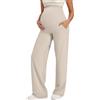 G4Free EverGoing Pantaloni Premaman Sopra la Pancia Vestito Yoga Lavoro Elastici Lounge Gravidanza Pantaloni a Gamba Larga con Tasche, Talpa, XL