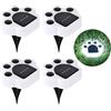 jindaaudio Solar Cat Claw Lighting Luci Solari Pavimento da Esterno GiardinoTerra, 4 Pack Percorso di Lampada di Stampa a Zampa Solare Led Bianco Freddo Design a Forma di Zampa Artiglio di Cane Gatto Animali