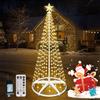 Forlivese Luci Albero di Natale con Stella,12 Modalità Luci per Albero Di Natale con Telecomando per Esterni da Giardino o Balcone Bianco Caldo 154LED