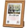 3-B Cornice portafoto Salo - marrone (rovere con venature ottiche del legno) - 15 x 20 cm - Cornice in legno, cornice portafoto con vetro acrilico