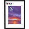 wyewye Cornice A3 in legno massello, 29.7x42 cm, in legno A3, colore nero, con supporto, con illustrazione di certificato di stampa, cornice portafoto con finestra in plexiglass per montaggio a parete