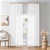 Softalker Tenda in voile arricciatore, 200 x 100 cm, effetto lino, tende semi-trasparenti, decorazione cucina, camera da letto, soggiorno
