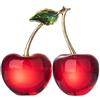 LONGWIN - Ciliegia di cristallo, frutta decorativa in vetro, fermacarte, decorazione domestica, ornamento da tavolo, centrotavola
