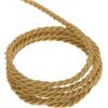 QUARKZMAN Corda Intrecciata in Poliestere 20m, 3mm 3 Strati Cordino Decorativo Ritorto Flessibile Brillante per Tenda Artigianato Regalo Borsa Decorazioni Natalizie, Oro Scuro - 22ft