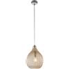 BeLight Lampada Sospensione in Ferro 1 Luce Attacco E27 - Potenza 55W - Ø21cm Vetro Ambra