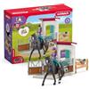 SCHLEICH HORSE CLUB | Box cavalli con Lisa & Storm 42709 | Set con figura articolata, cavallo, recinto e accessori | targhetta personalizzabile | regalo per bambini dai 5 anni | 25 pezzi