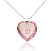 Kristallwerk Collana per bambini in argento Sterling 925 con elementi Swarovski, ciondolo a forma di cuore rosé AB e incisione lettere A - Z.