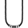 s.Oliver Collana da Uomo in Acciaio inox e pelle, 47+3 cm, Argento, fornita in confezione regalo per gioielli