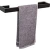 TocTen Portasciugamani da bagno, base quadrata in acciaio inox SUS304, barra per accessori da bagno, resistente, supporto da parete (nero opaco, 40,6 cm)