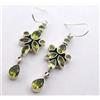 5.90 GM 925 Argento Sterling Peridoto Taglio Gemtone Mano Orecchino Misura 5.1cm