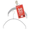 MAWA Grucce Appendiabiti Light, Set di 50 Grucce Salvaspazio e Antiscivolo, Ideali per T-Shirt, Top e Maglioni Leggeri, Gancio Girevole 360°, 40 cm, Argento