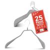 MAWA Grucce Appendiabiti Ergonomiche in Metallo, Set di 25, Ideali per Cappotti, Giacche, Blazer e Completi, Gancio Girevole 360°, Rivestimento Antiscivolo, 42 cm, Argento