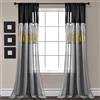 Lush Decor Night Sky - Tenda per finestra a pannello singolo, 106 x 274 cm (l x L), con paillettes, design scintillante e a blocchi di colore, extra lunga, per camera da letto e soggiorno, nero e oro