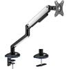 AISENS Supporto Da Tavolo RGB Gaming Contrappeso girevole E Inclinabile Per Monitor TV 9kg 3 Pivot 1 Braccio 17 32 Nero Bianco