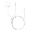 LMP Swissten - Cavo magnetico, Lightning e USB‑C per la ricarica rapida di Apple Watch e iPhone (1,2m) - Bianco