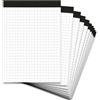 herlitz Landre 100050641 - Taccuino senza copertina, formato DIN A6, 50 fogli a quadretti, carta senza pasta di legno 60 g/m², perforato, confezione da 10 pezzi, colore: Grigio