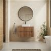Parama Mobile bagno sospeso 90cm due cassetti rovere scuro cannettato con top | Tigua