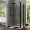 Parama Box doccia 90x130 cm scorrevole profili nero opaco vetro temperato 6mm trasparente anticalcare h198 | Tahiti