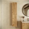 Parama Colonna bagno sospesa cannettata 140cm rovere chiaro reversibile | Pelion