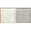 HOMCOM Decorazione da parete 3D Set 2 pezzi geometrica Moderna per soggiorno, ingresso, 80 x 3,5 x 80 cm, Bianco | Aosom Italy