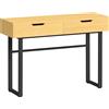 HOMCOM Consolle stretta con 2 cassetti, struttura metallica, per ingresso 110 x 35 x 76,5 cm Legno naturale | Aosom Italy