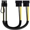Nanocable 10.19.1201 - Cavo di alimentazione per scheda grafica 2xMOLEX 4 pin/M a PCI-E (MOLEX 6 + 2 pin) / M, 20 cm